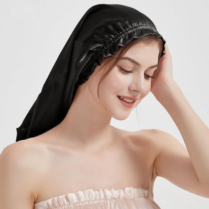 Elastic silk hair sleep cap for long hair