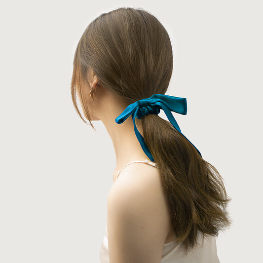 silk bow hair scrunchie