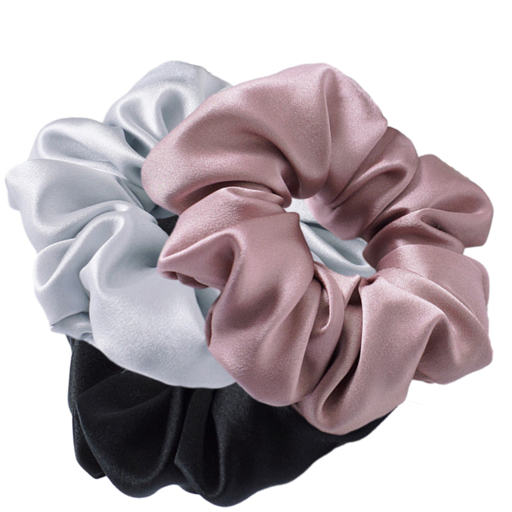 3 stk silke hår scrunchie - 3,5 cm