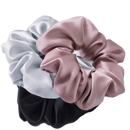 silkehårscrunchie - 3,5 cm, 3 stk