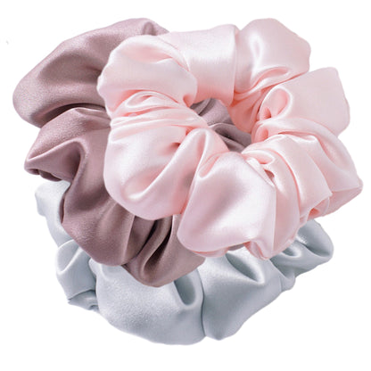 silkehårscrunchie - 3,5 cm, 3 stk