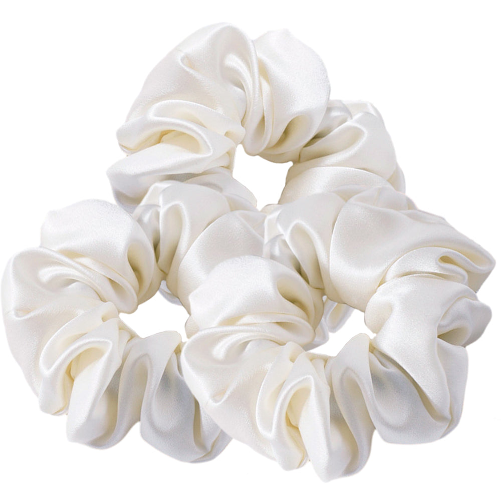 silkehårscrunchie - 3,5 cm, 3 stk