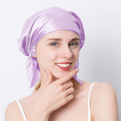 Elastic silk hair cap scarf