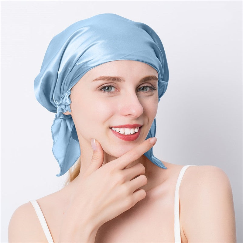 Elastic silk hair cap scarf