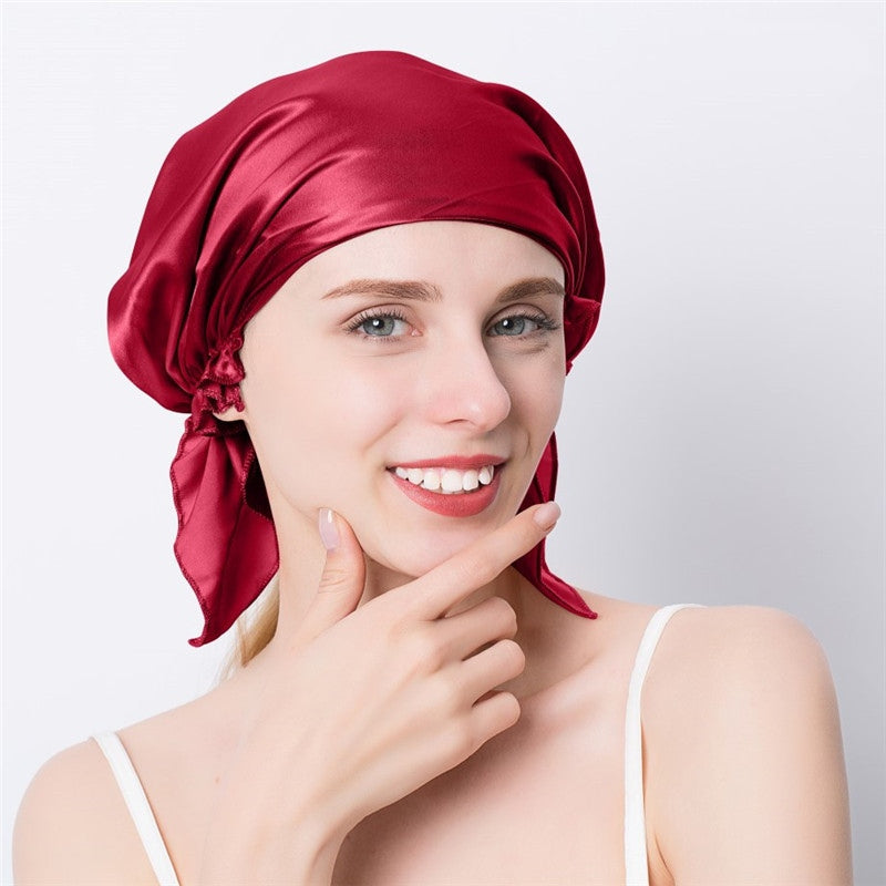 Elastic silk hair cap scarf