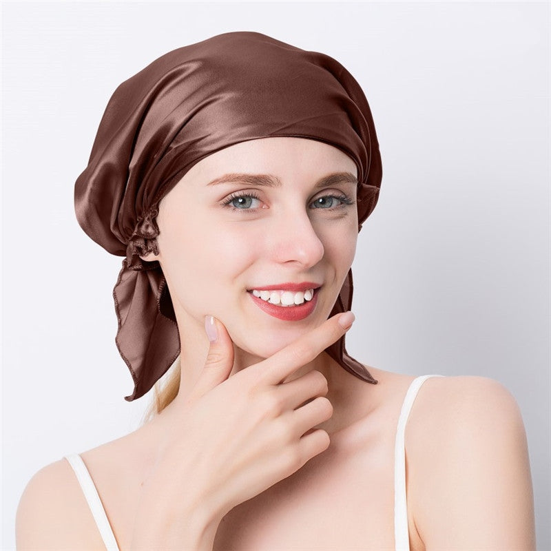 Elastic silk hair cap scarf