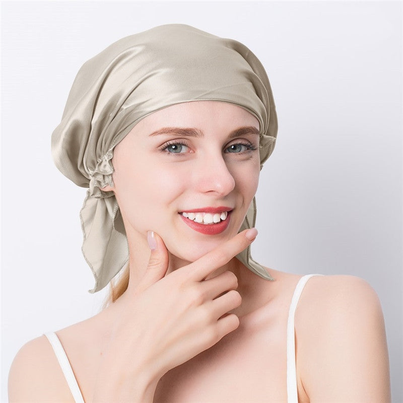 Elastic silk hair cap scarf