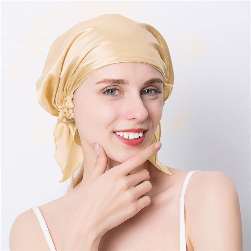 Elastic silk hair cap scarf