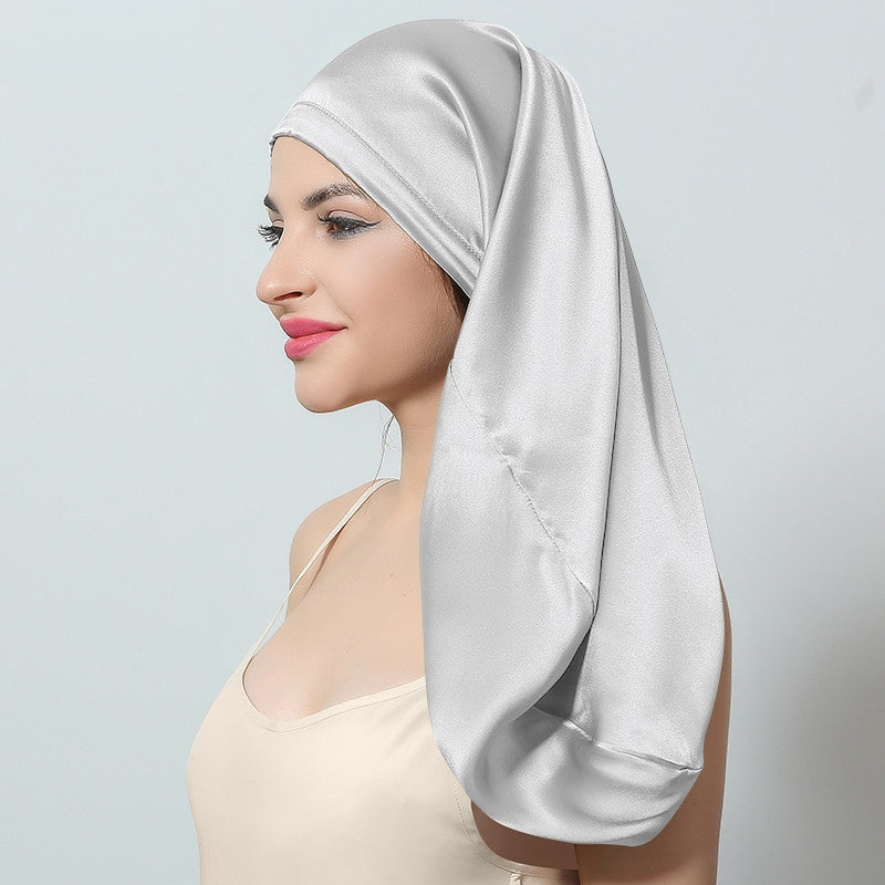 silk sleep cap for long hair adjustable strap